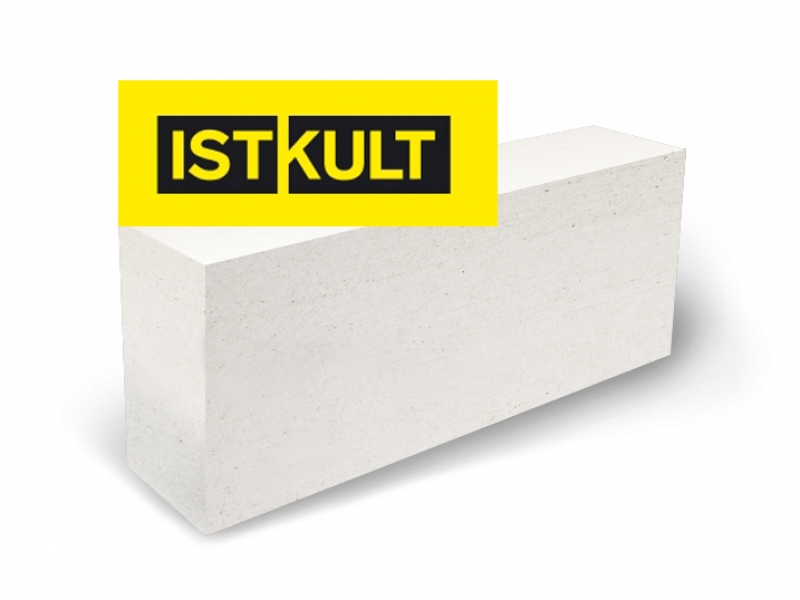 Газобетонный блок для перегородок ISTKULT, D500, 625х250х75мм